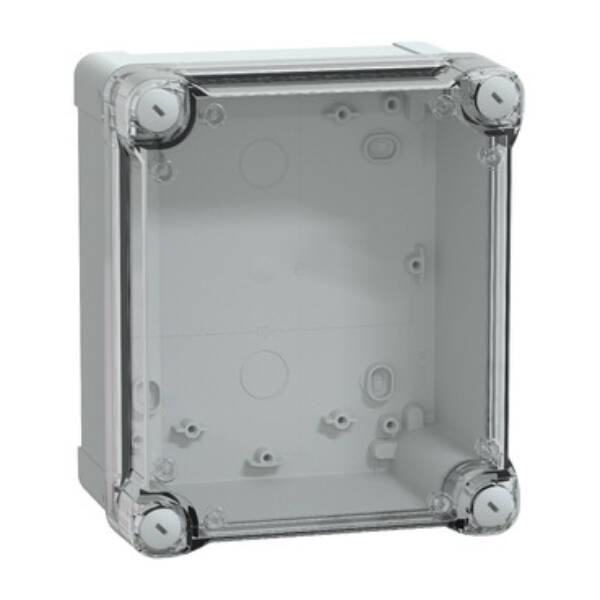 PC box IP66 IK08 RAL7035 Int.H175W150D100 Ext.H193W164D105 Transp.cover H40 - Schneider Electric - NSYTBP191610HT