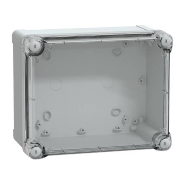PC box IP66 IK08 RAL7035 Int.H225W175D120 Ext.H241W194D127 Transp.cover H40 - Schneider Electric - NSYTBP241912HT