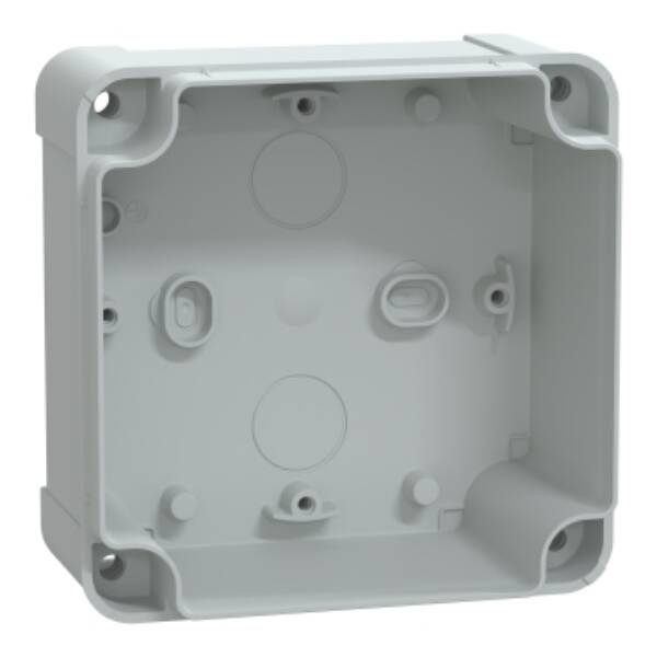 ABS box IP66 IK07 RAL7035 Int.H105W105D125 Ext.H116W116D133 Opaque cover H80 - Schneider Electric - NSYTBS111113H