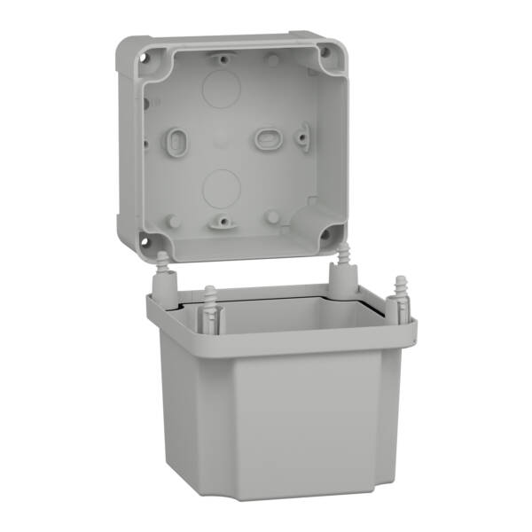 ABS box IP66 IK07 RAL7035 Int.H105W105D125 Ext.H116W116D133 Opaque cover H80 - Schneider Electric - NSYTBS111113H