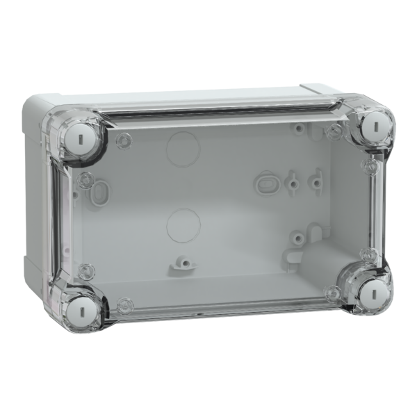 ABS box IP66 IK07 RAL7035 Int.H175W105D100 Ext.H192W121D105 Transp.cover H40 - Schneider Electric - NSYTBS191210HT