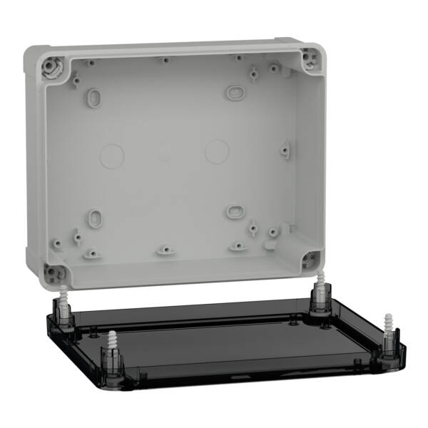 ABS box IP66 IK07 RAL7035 Int.H225W175D80 Ext.H241W194D87 Transp.cover H20 - Schneider Electric - NSYTBS24198T