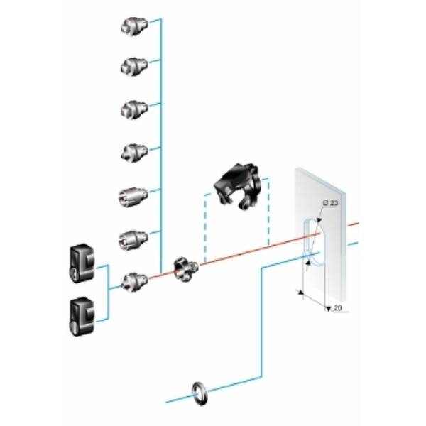 5mm double bar insert for large escucheon (without handle) - Schneider Electric - NSYTDB5PLA