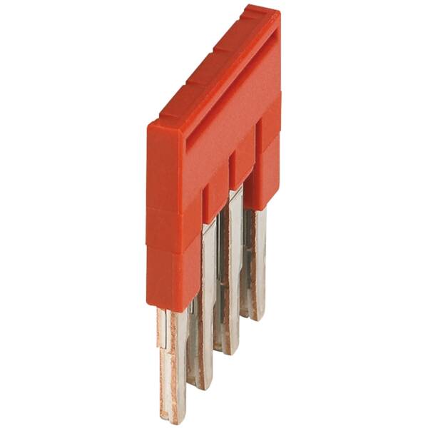 PLUG-IN BRIDGE, 4POINTS FOR 2,5MM² TERMINAL BLOCKS, RED - Schneider Electric - NSYTRAL24