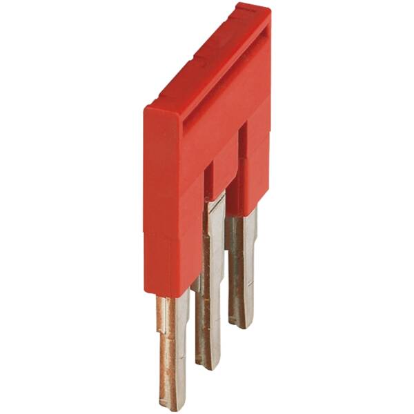 PLUG-IN BRIDGE, 3POINTS FOR 4MM² TERMINAL BLOCKS, RED - Schneider Electric - NSYTRAL43