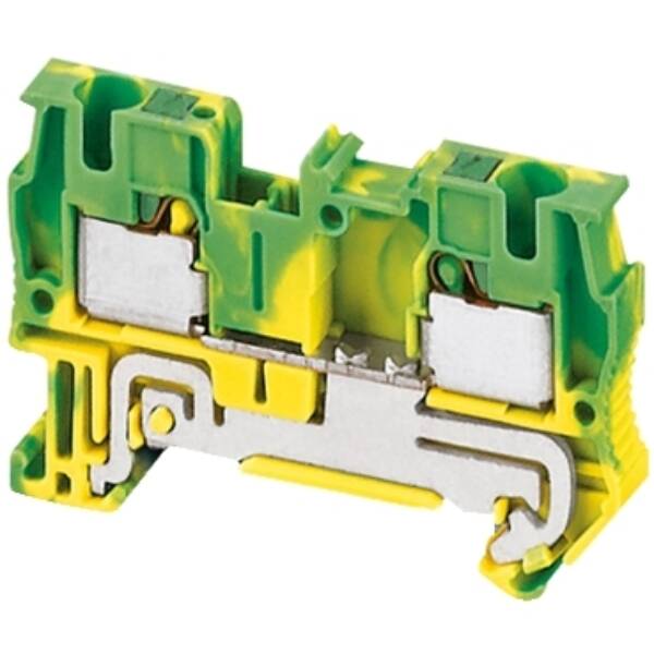 PUSH-IN TERMINAL, PROTECTIVE EARTH, 2 POINTS, 4MM², GREEN-YELLOW - Schneider Electric - NSYTRP42PE