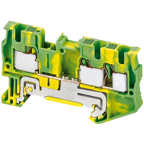 PUSH-IN TERMINAL, PROTECTIVE EARTH, 3 POINTS, 4MM², GREEN-YELLOW - Schneider Electric - NSYTRP43PE