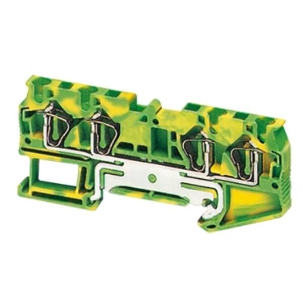 SPRING TERMINAL, PROTECTIVE EARTH, 4 POINTS, 4MM², GREEN-YELLOW - Schneider Electric - NSYTRR44PE