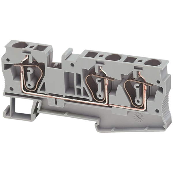 SPRING TERMINAL, FEED THROUGH, 3 POINTS, 6MM², GREY - Schneider Electric - NSYTRR63