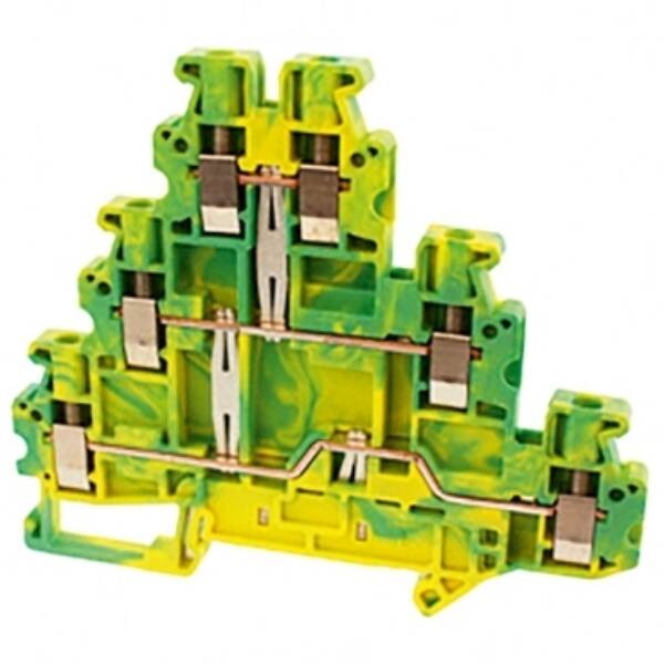 SCREW TERMINAL, 3 LEVELS, PROTECTIVE EARTH, 6 POINTS, 2,5MM², GREEN-YELLOW - Schneider Electric - NSYTRV26TPE