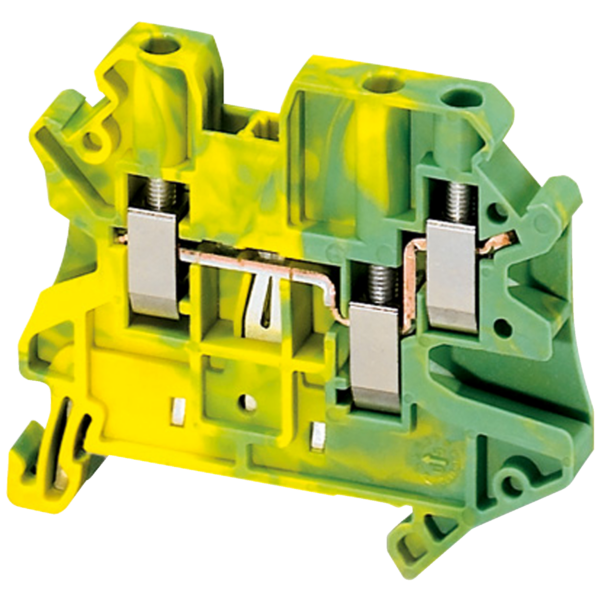 SCREW TERMINAL, PROTECTIVE EARTH, 3 POINTS, 4MM², GREEN-YELLOW - Schneider Electric - NSYTRV43PE