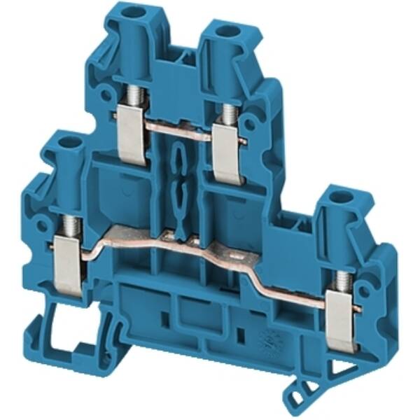 SCREW TERMINAL, DOUBLE LEVEL, 4 POINTS, 4MM² , BLUE - Schneider Electric - NSYTRV44DBL