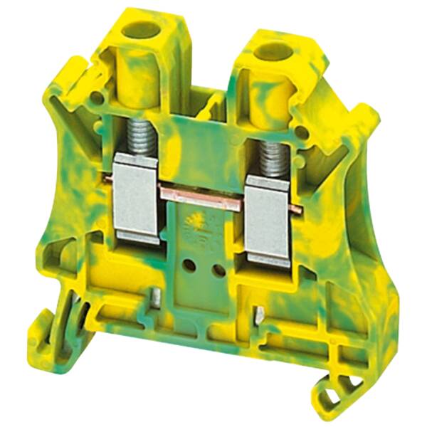 SCREW TERMINAL, PROTECTIVE EARTH, 2 POINTS, 6MM², GREEN-YELLOW - Schneider Electric - NSYTRV62PE