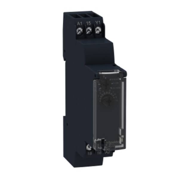 Modular timing relay, 8 A, 1 CO, 1 s..100 h, on delay, 24...240 V AC - Schneider Electric - RE17RAMU