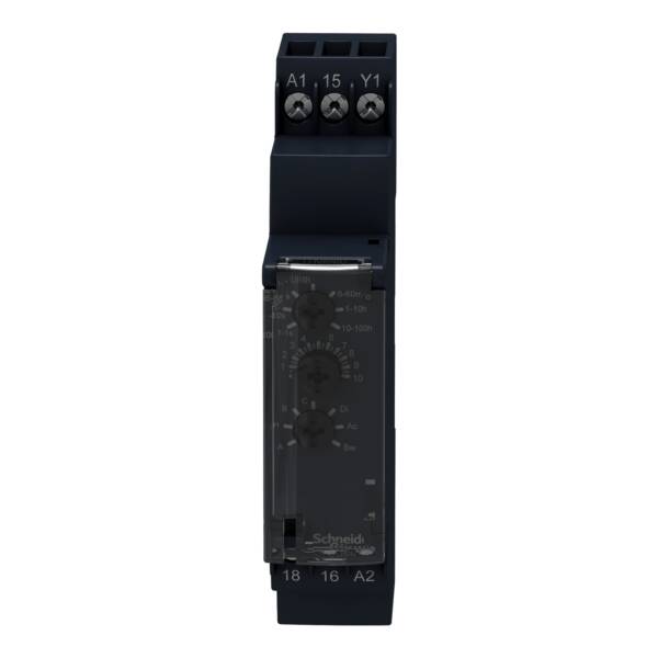 time delay relay 10 functions - 1 s..100 h - 24..240 V AC - 1 OC - Schneider Electric - RE17RMMU