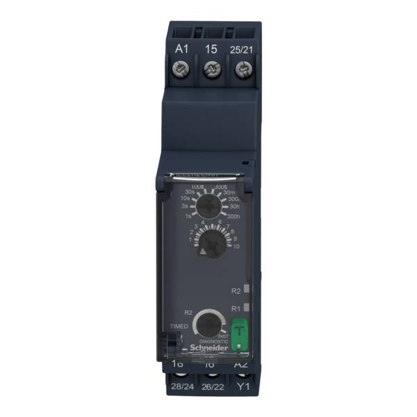 Modular timing relay, 8 A, 2 CO, 0.05 s...300 h, off delay, 24...240 V AC/DC - Schneider Electric - RE22R2CMR