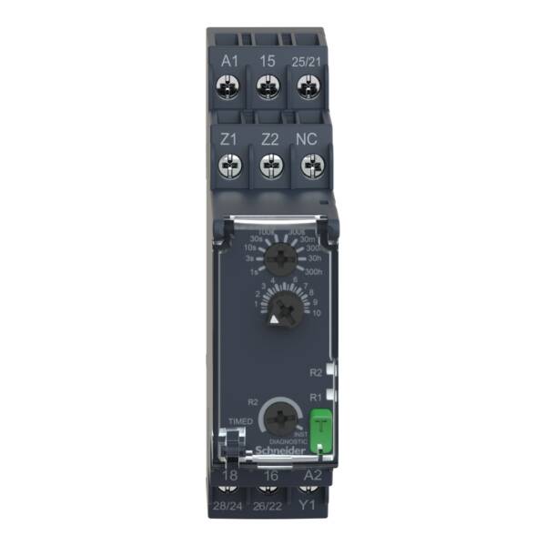 Interval Timing Relay - 0.05s…300h - 24…240V AC/DC - 2C/O - Schneider Electric - RE22R2HMR