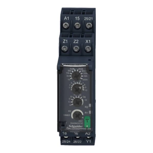 Modular timing relay, 8 A, 2 CO, 0.05s…300h, multifunction, 24...240 V AC/DC - Schneider Electric - RE22R2MYMR