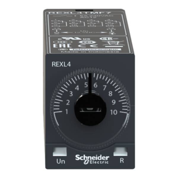 Modular timing relay, 5 A, 4 CO, 0.1 s..100 h, on-Delay, 120 V AC - Schneider Electric - REXL4TMF7