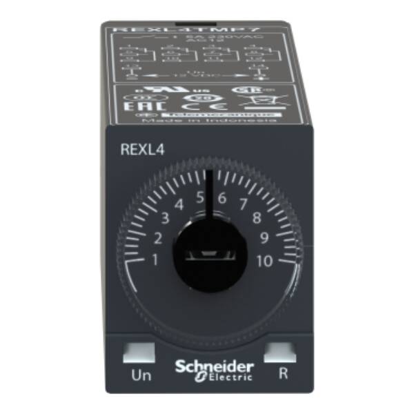 Modular timing relay, 5 A, 4 CO, 0.1 s..100 h, on-Delay, 230 V AC - Schneider Electric - REXL4TMP7