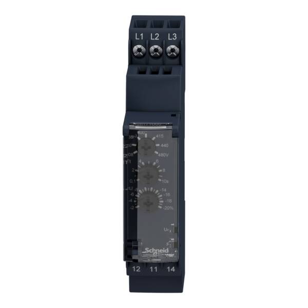 Modular multifunction 3-phase supply control relay, 5 A, 1 CO, 208...480 V AC - Schneider Electric - RM17TA00