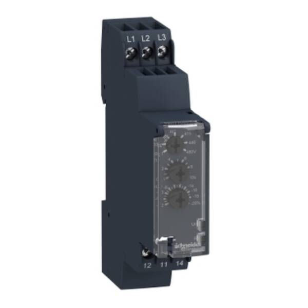 Modular multifunction 3-phase supply control relay, 5 A, 1 CO, 208...480 V AC - Schneider Electric - RM17TA00