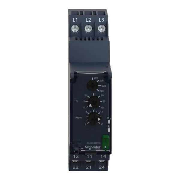 three-Phase Asymmetry control relay 200…240Vac, 2 C/O - Schneider Electric - RM22TA31