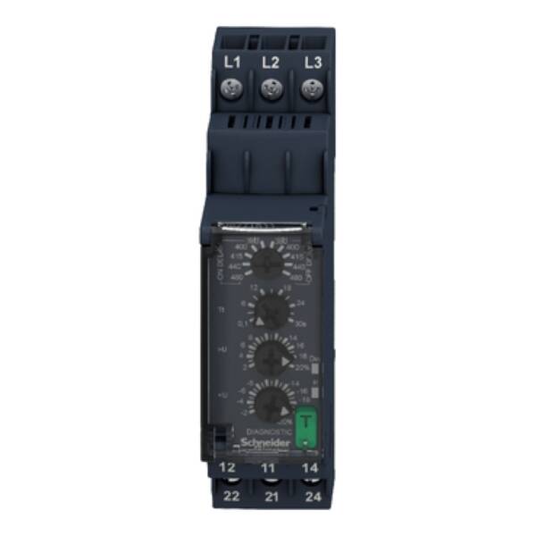 Modular 3-phase control relay, 8 A, 2 CO, 380...480 V AC - Schneider Electric - RM22TR33
