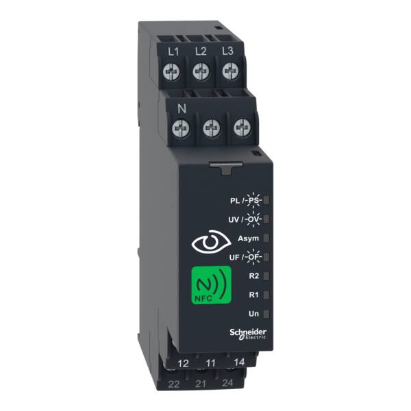 Harmony, NFC 3-phase monitoring relay, 8 A, 2CO, multifunction, 208…480 V AC - Schneider Electric - RMNF22TB30
