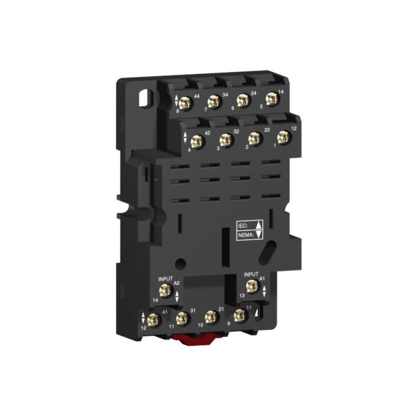 Socket, mixed contact, 16 A, relay type RPM4, screw clamp terminals, 250 V AC - Schneider Electric - RPZF4