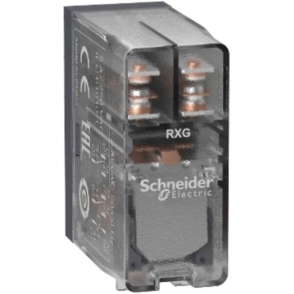 Interface plug-in relay, 5 A, 2 CO, clear cover, 24 V AC - Schneider Electric - RXG25B7