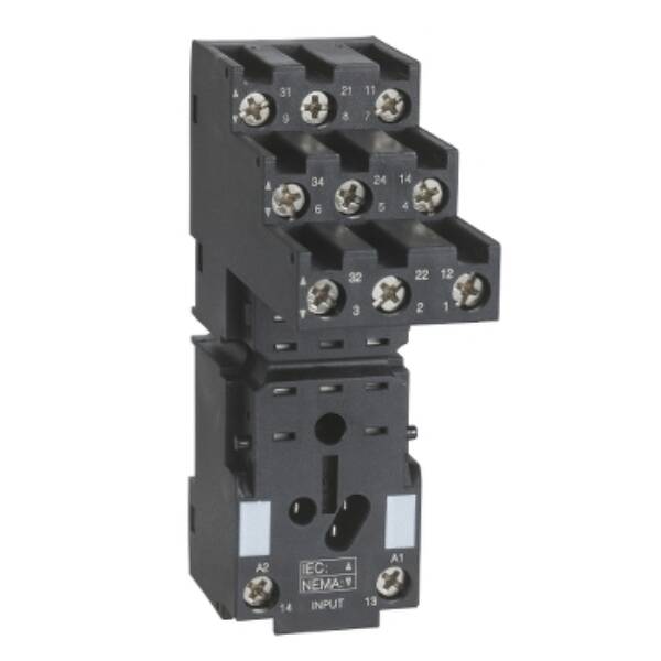 Socket, separate contact, 10 A, relay type RXM3, screw connector, 250 V AC - Schneider Electric - RXZE2S111M