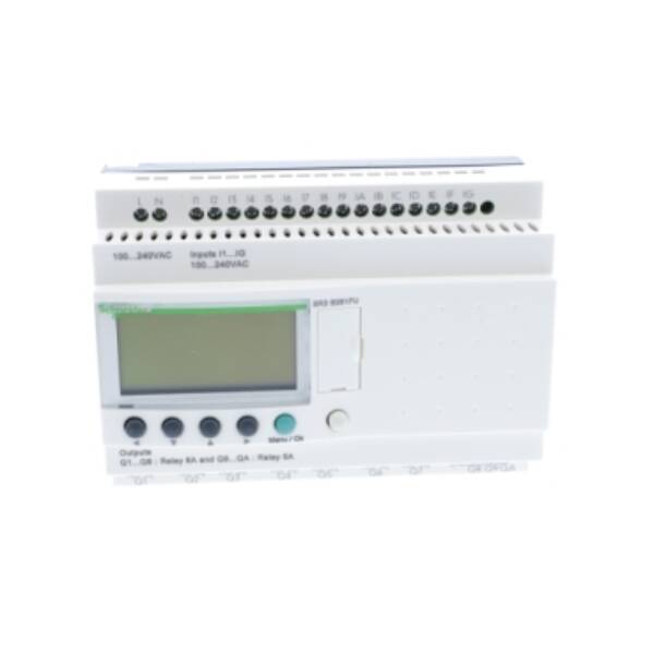 modular smart relay Zelio Logic - 26 I O - 100..240 V AC - clock - display - Schneider Electric - SR3B261FU