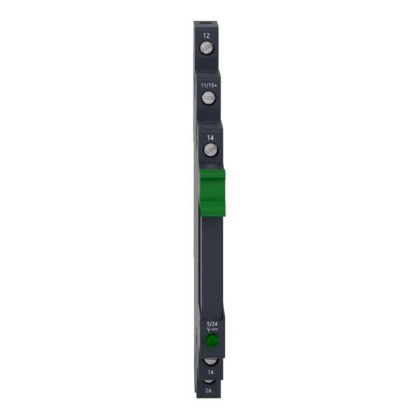 Harmony, Solid state relay pre assembled, 2 A, random switching, screw sockets, input 16...30 V DC, output 24...250 V AC - Schneider Electric - SSL1A12BDRPV