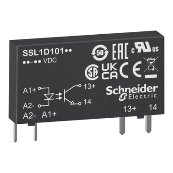 Solid state relay, 3.5 A, DC switching, input 15...30 V DC, output 1...24 V DC - Schneider Electric - SSL1D03BD