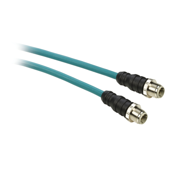 Ethernet copper cable for IP67 switch - M12 connector - 3 m - Schneider Electric - TCSECL1M1M3S2