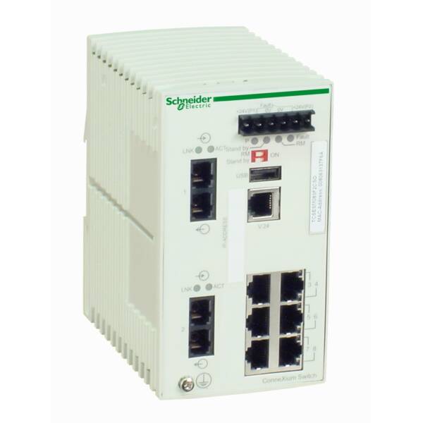 Ethernet TCP/IP managed switch - ConneXium - 6TX/2FX - multimode - Schneider Electric - TCSESM083F2CU0