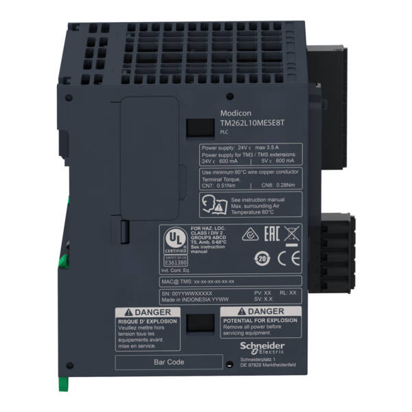 Logic controller, Modicon M262, 5ns/instruction, Ethernet - Schneider Electric - TM262L10MESE8T