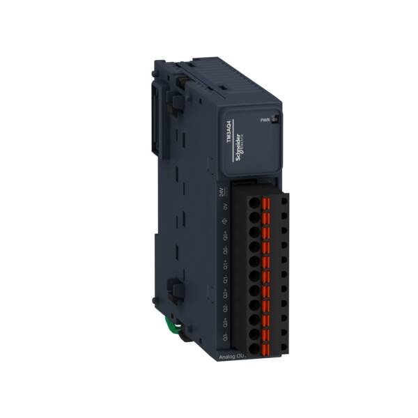 Modicon TM3 - 4 analog outputs (spring) 24Vdc - Schneider Electric - TM3AQ4G