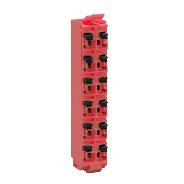 Safety coded terminal block - 12 contacts - red - quantity 1 - Schneider Electric - TM5ACTB52FS