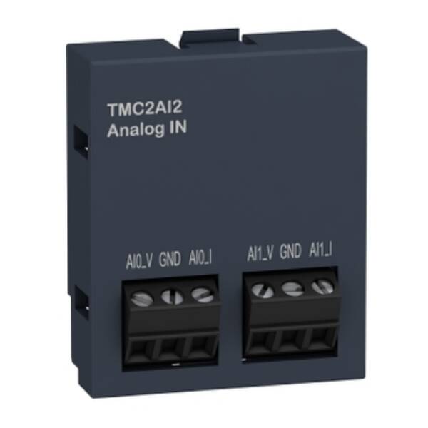 Analogue input cartridge, Modicon M221, 2 analog inputs, I/O extension - Schneider Electric - TMC2AI2