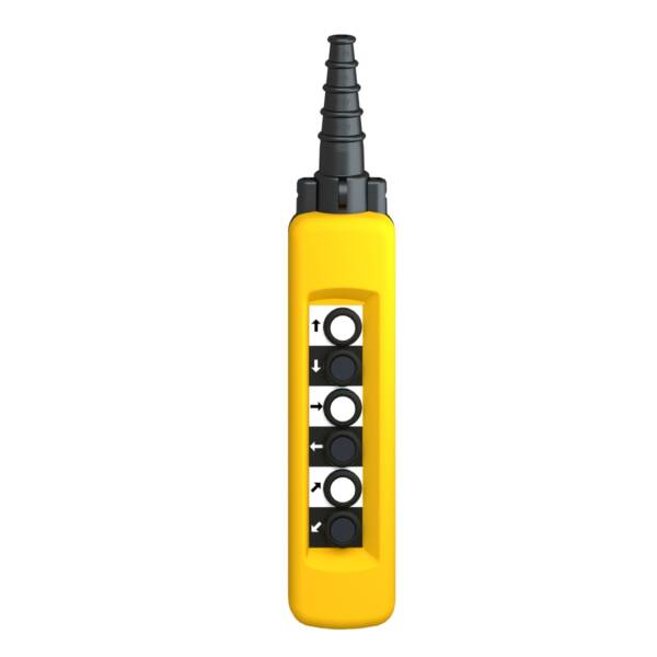 Pendant control station, plastic, yellow 6 push buttons - Schneider Electric - XACA671