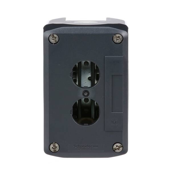 Harmony XALD, XALK, Empty control station, plastic, dark grey lid, light grey base, 2 cut-out, UL/CSA certified - Schneider Electric - XALD02H7