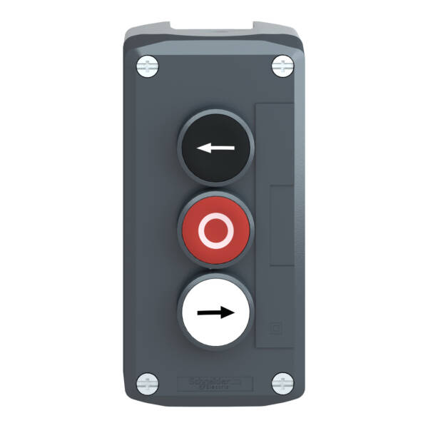 dark grey station - white flush/red flush/black flush pushbuttons Ø22 - Schneider Electric - XALD334