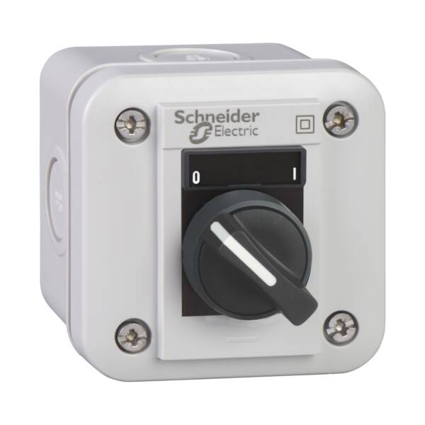 control station XAL-E - selector switch 2 positions - white - 1 NO + 1 NC - O-I - Schneider Electric - XALE1345