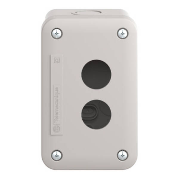 empty control station - light grey - 2 cut-outs - IP54 - for XB7 Ø 22 mm - Schneider Electric - XALE2