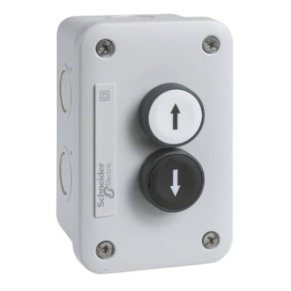 control station XAL-E - white pushbutton 1 NO + black pusbutton 1 NO - Schneider Electric - XALE2221