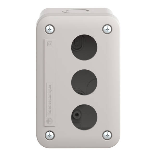 empty control station - light grey - 3 cut-outs - IP54 - for XB7 Ø 22 mm - Schneider Electric - XALE3