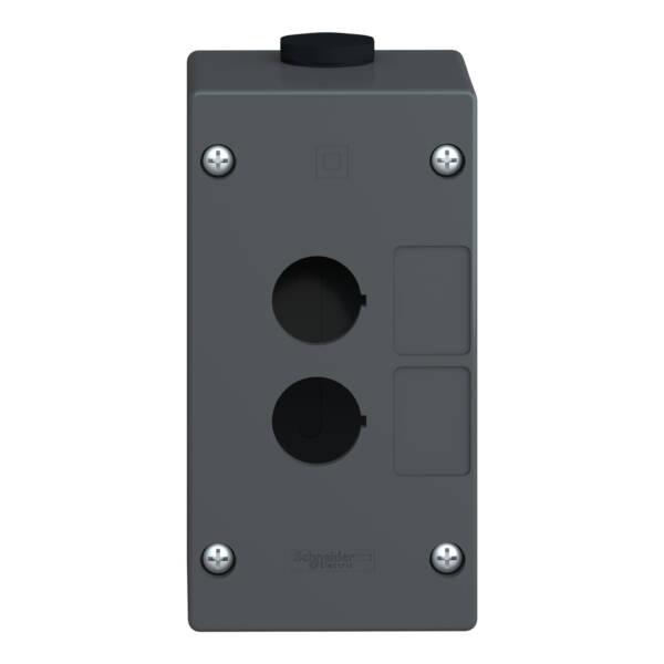 empty control station-severe environments-black-2 cut-outs-2 vertical openings - Schneider Electric - XALG02