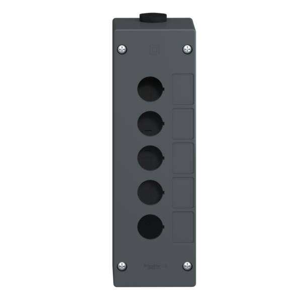 empty control station-severe environments-black-5 cut-outs-5 vertical openings - Schneider Electric - XALG05